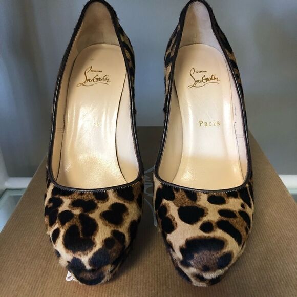 Christian Louboutin Leopard Platform Forms 39.5 - Picture 5 of 8